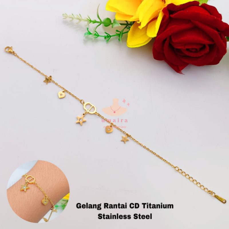Gelang Rantai Wanita - Gelang Tangan Titanium - Gelang Wanita - Gelang Rantai Titanium