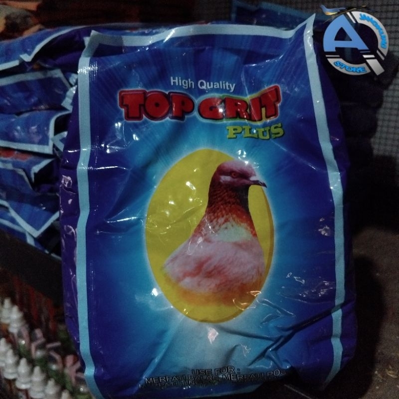 TOP GRIT PLUS MERPATI DARA PERKUTUT 1 KG PAKAN BURUNG ASINAN REMISAN KALSIUM TOPGRIT TGRITP