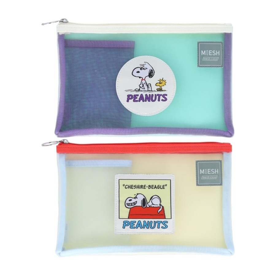 

Sun-Star Miesh Mesh Case B6 Peanuts Snoopy American Vintage Pencil Case Kotak Pensil Storage Pouch Limited Edition