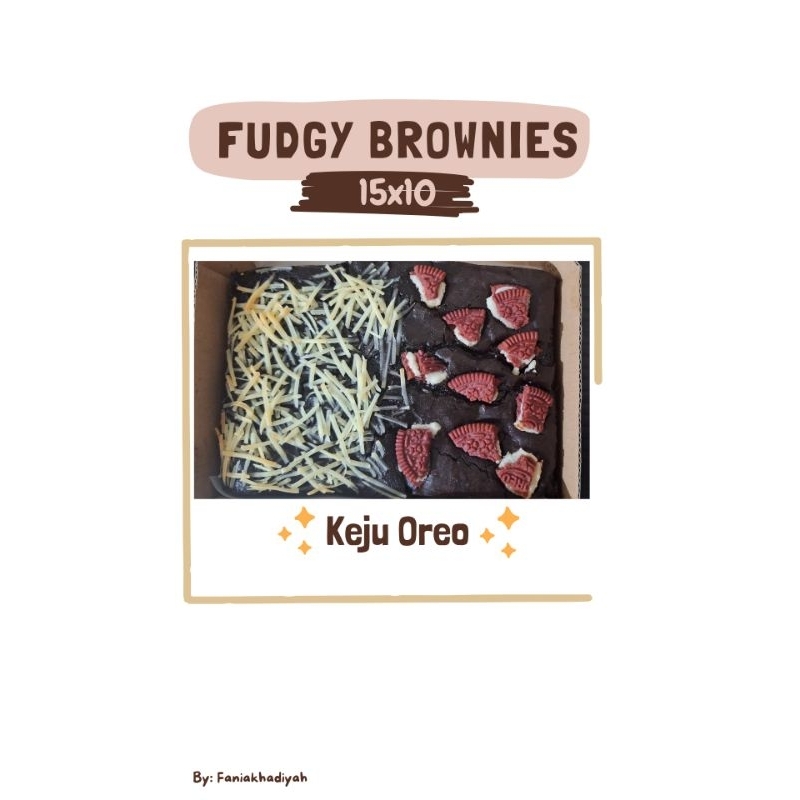 

FUDGY BROWNIES 15X10 topping melimpah, nyoklat bangettt