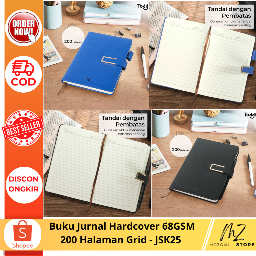 

Buku Jurnal Hardcover 68GSM 200 Halaman Grid - JSK25 / buku catatan / alat tulis / pelengkapan tulis