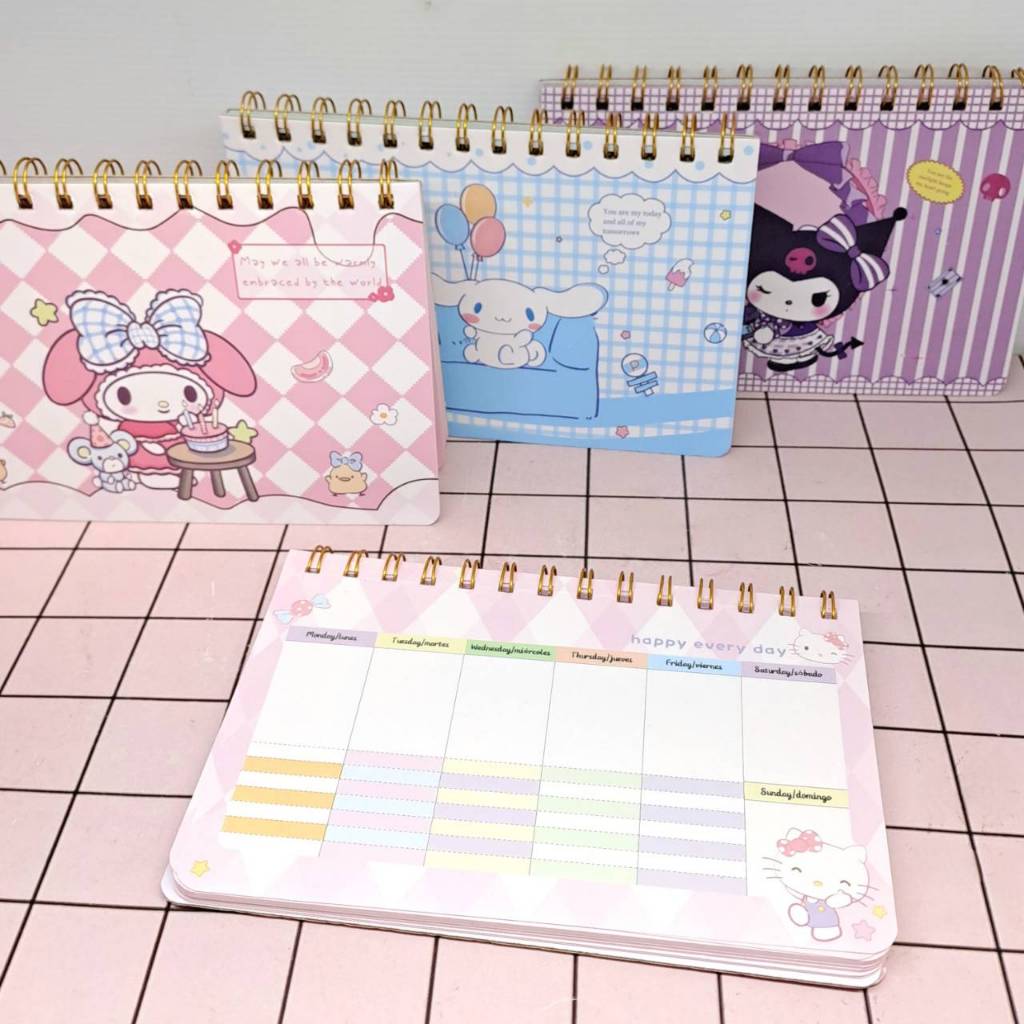 

Kalender Notebook Buku Jadwal Schedule Book Study Planner A5 Spiral Kuromi Melody Cinnamoroll
