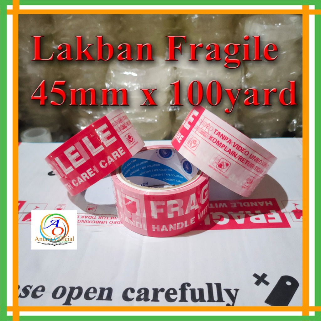 

Lakban Fragile Unboxing Video 45mmx100yard 2 Inch Selotip Packing Merah Putih 45 micron Jangan Dibanting Kualitas Bagus