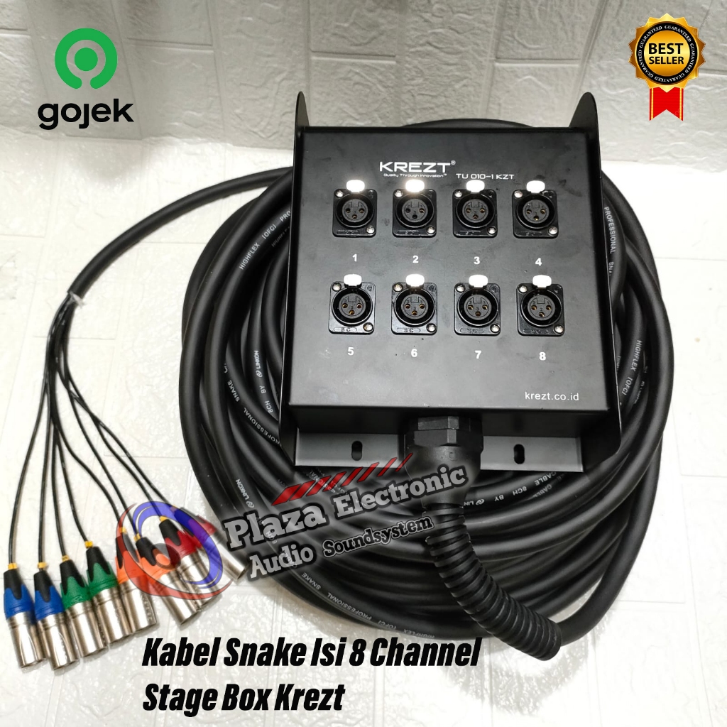Snake Kabel Apollo Isi 8 Channel Komplit + Stage Box Krezt  15 Meter