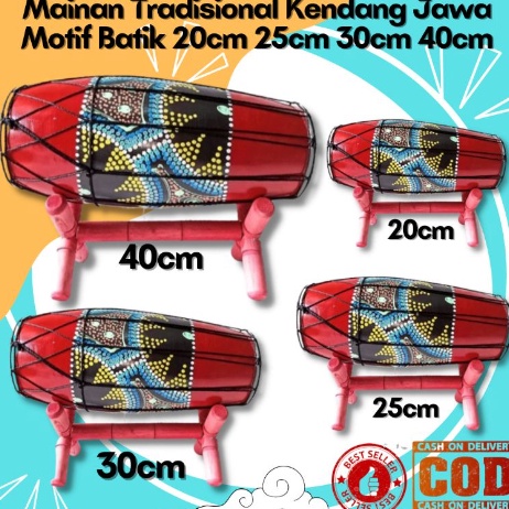Kualitas Terbaik  Alat musik tradisional gamelan kendang Jawa batik jaranan kuda lumping