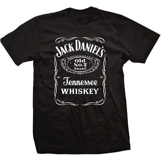 Baju Kaos Distro Jack Daniel's Whiskey Old No. 7 Tenessee Label Adult Black T-Shirt