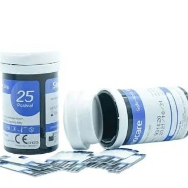 Super Produsen  SINOCARE SAFE ACCU STRIP TEST GULA DARAH  STRIP GULA DARAH  ALAT TES GULA DARAH  STI