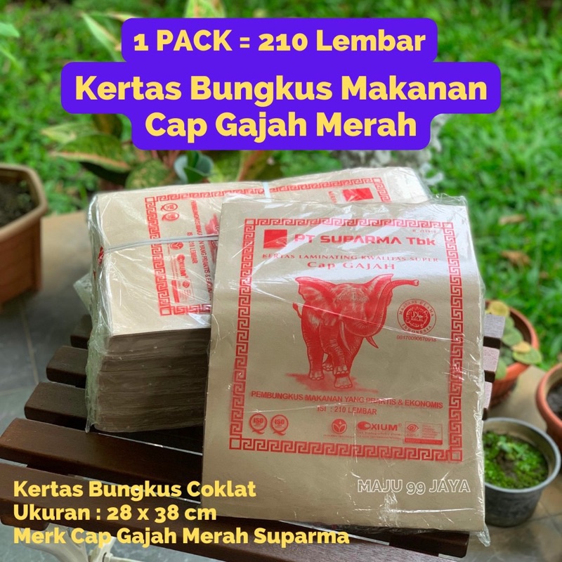 

LBR Kes Bungkus Nasi Makanan Kes Laminasi Nasi Coklat Kes Minyak Cap Gajah Merah Ukuran 2x3 cm Berisi lembar