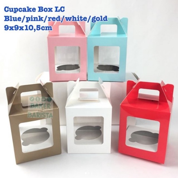 

Cupcake Box satuan 1pc Local Dus Cupcake satuan 1 pack isi 1pcs Kotak Kue 9x9x15cm