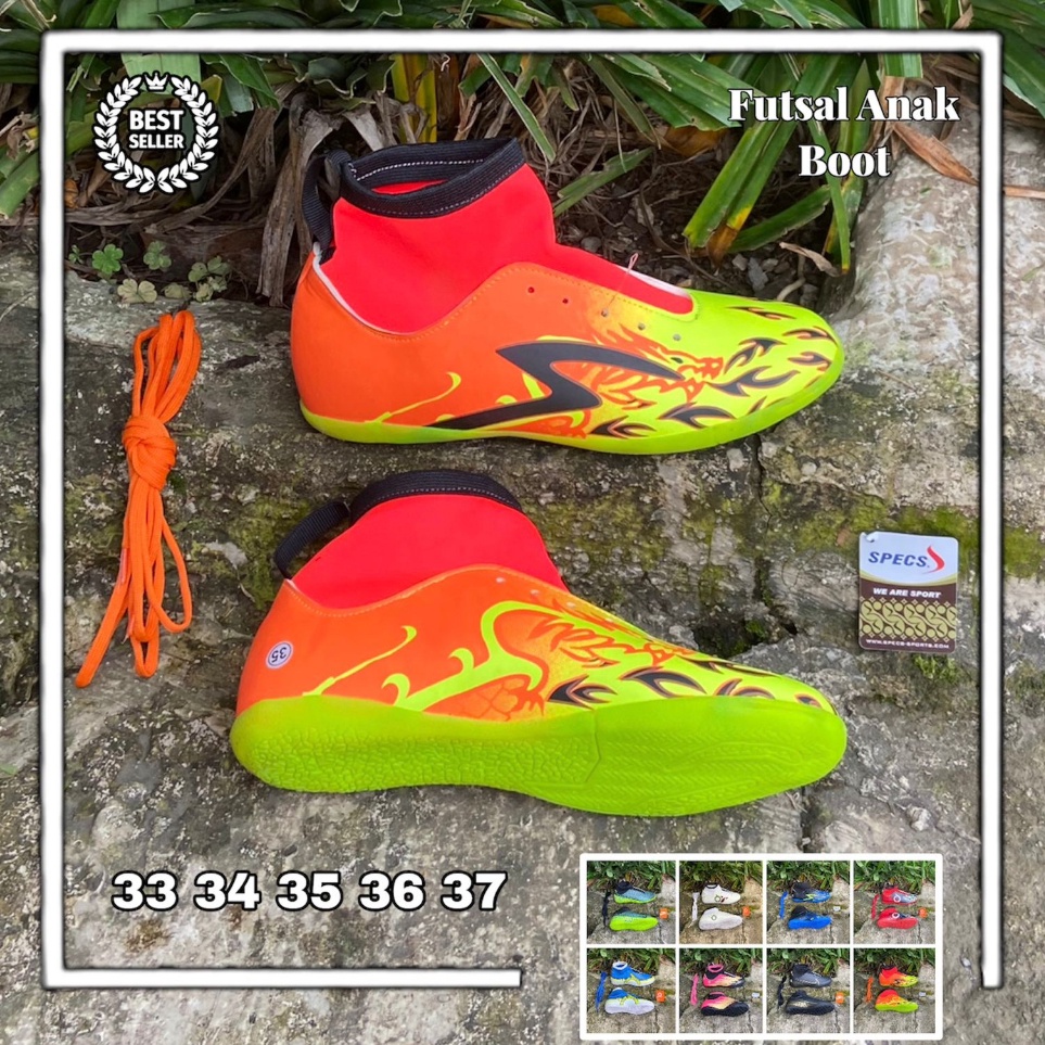 Super Promo Sepatu Futsal Anak Boots Sol Karet Lentur Specs Dragon Termurah
