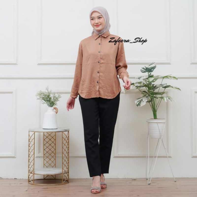 Kemeja Wanita Rayon Twill Premium // Blouse Rayon Twill Polos Premium