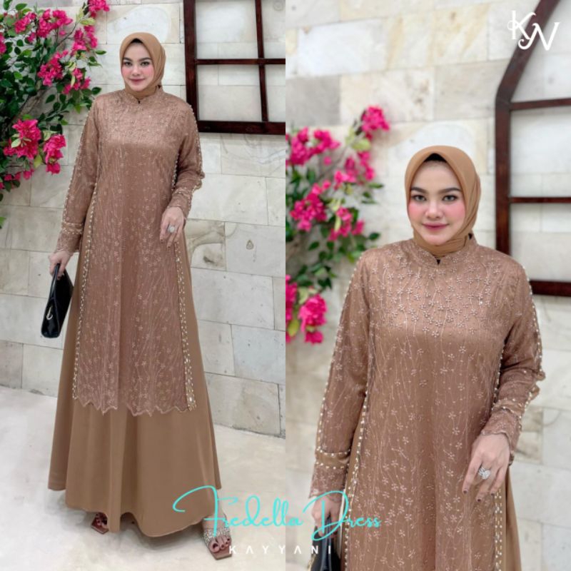 (pN) KAYANI FREDELLA DRESS Baju Dress Abaya wanita Muslimah Fredella Dress By Kayyani. Nazra Sha