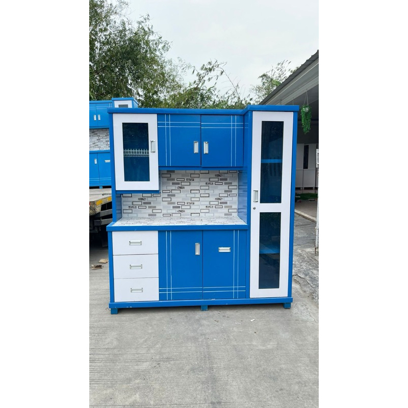 Rak Sayur / Rak Piring 3 Pintu Body Putih / Rak Piring 3 Pintu Warna