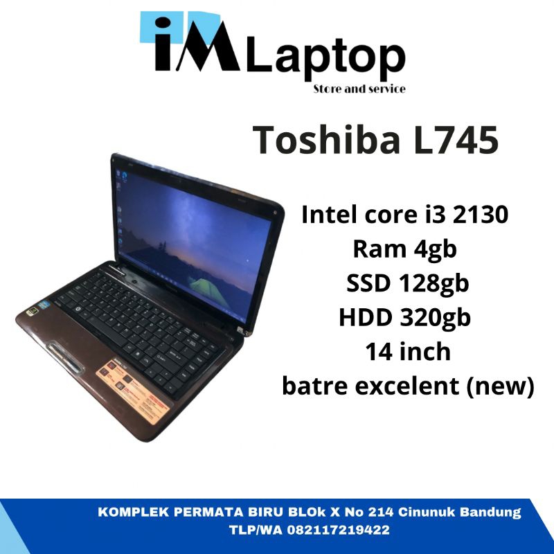 Laptop Toshiba L745 Dual Penyimpanan Hdd dan SSD