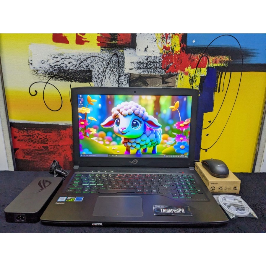 Laptop Gaming Asus ROG Strix 15 GL503GE Core i7 8750H NVIDIA GTX 1050Ti RGB Mulus