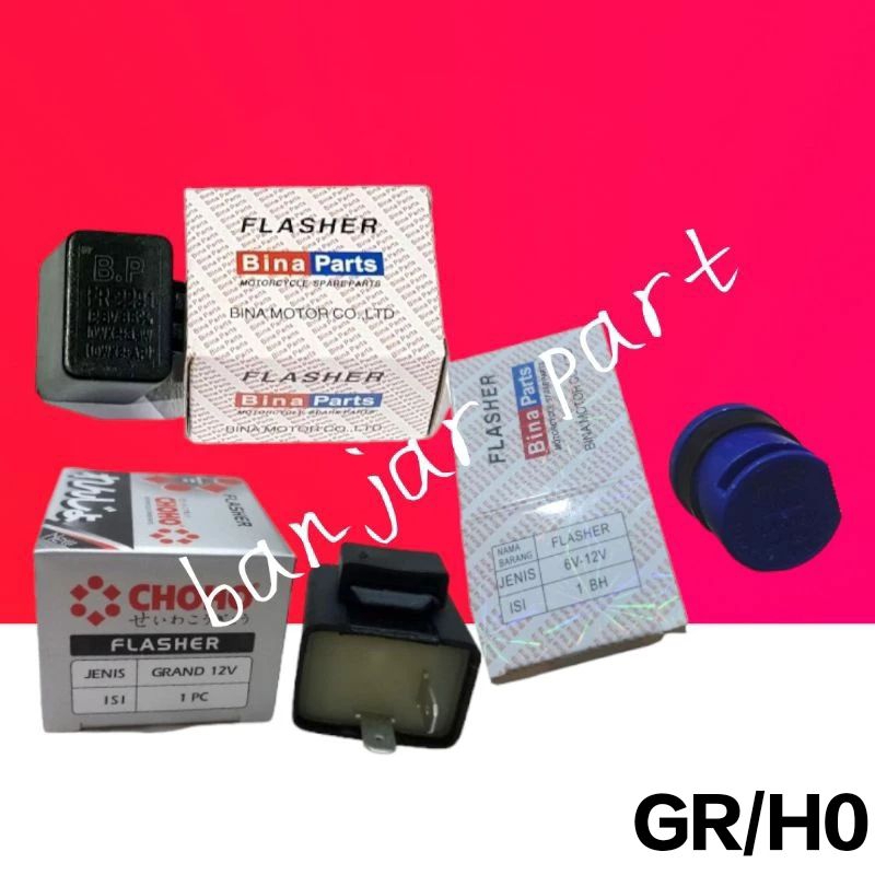 FLASHER SEN OTOMATIS REHTING RETING 6V-12V BUNYI DAN TIDAK BUNYI CHOHO DAN BINA PART