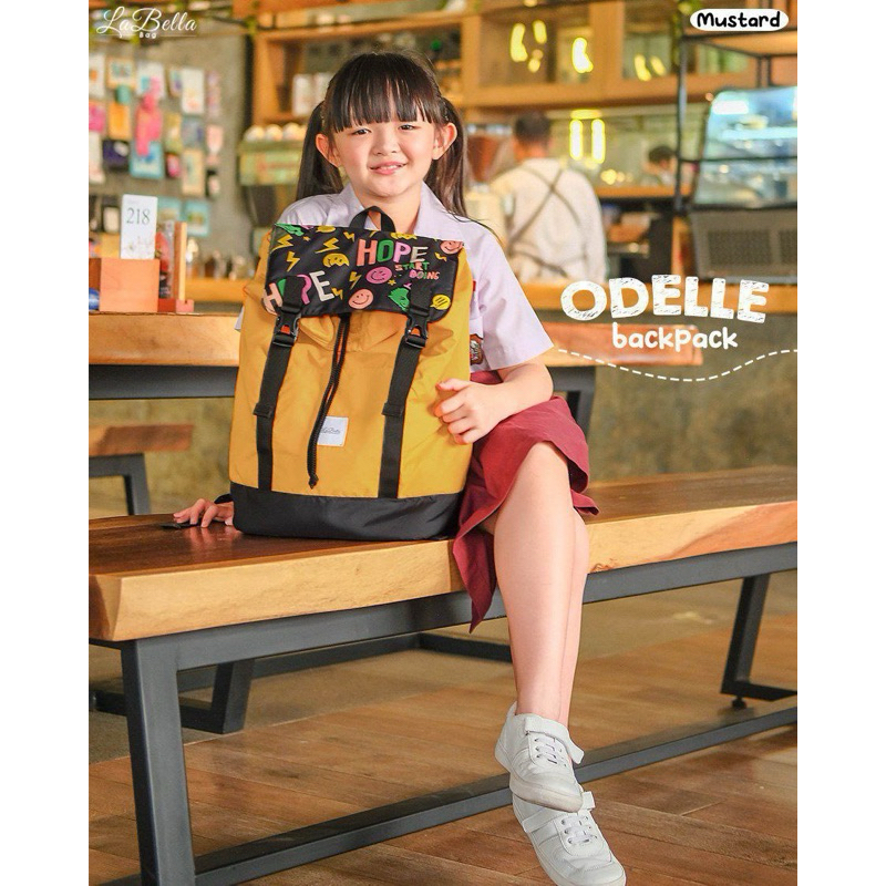 LABELLA | BACKPACK TAS PUNGGUNG ANAK UNISEX ODELLE POLOS MIX MOTIF