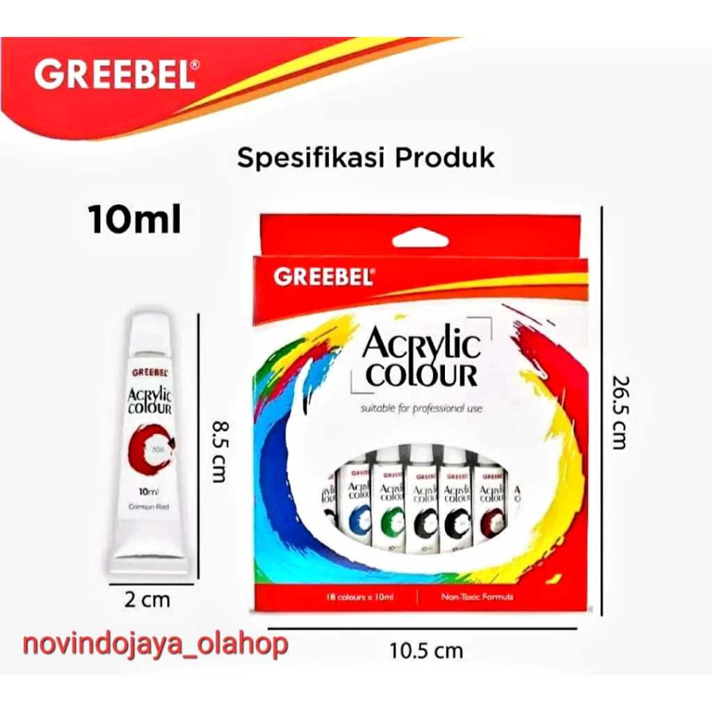 

CAT ACRYLIC PAINT GREEBEL 18 WARNA X 10ML (18PCS) TERMURAH