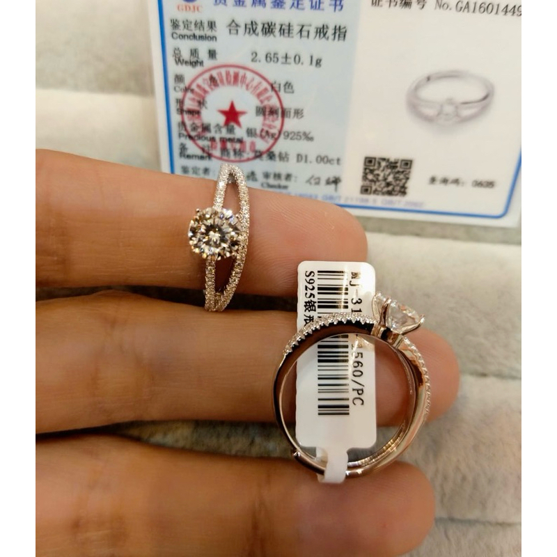 Cincin S925 Berlian Moissanite