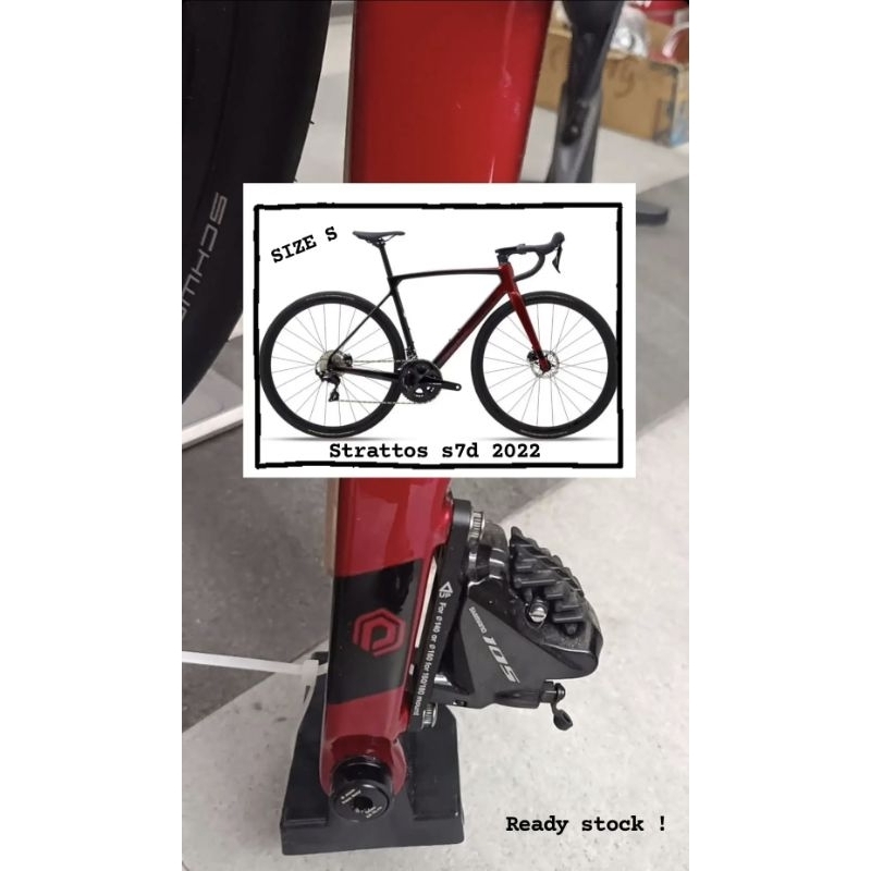 - READY STOCK - SPECIAL PRICE Polygon roadbike strattos S7 S7D S7 disc 2022 red S 47 GARANSI RESMI