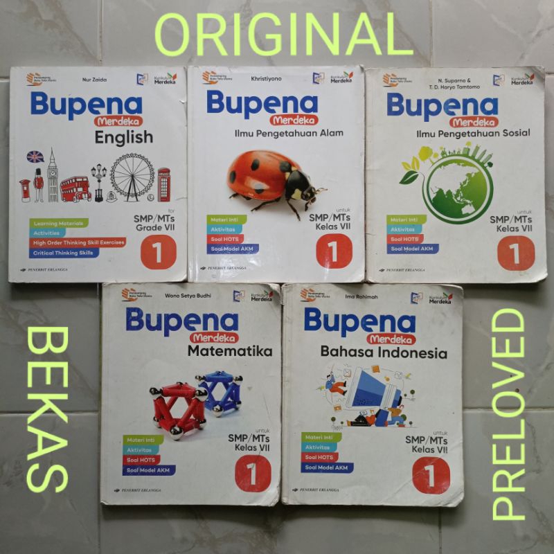 ( BUKU BEKAS ) ( ORIGINAL ) Bupena Penilaian Matematika IPA IPS Bahasa Indonesia Inggris Ilmu Penget
