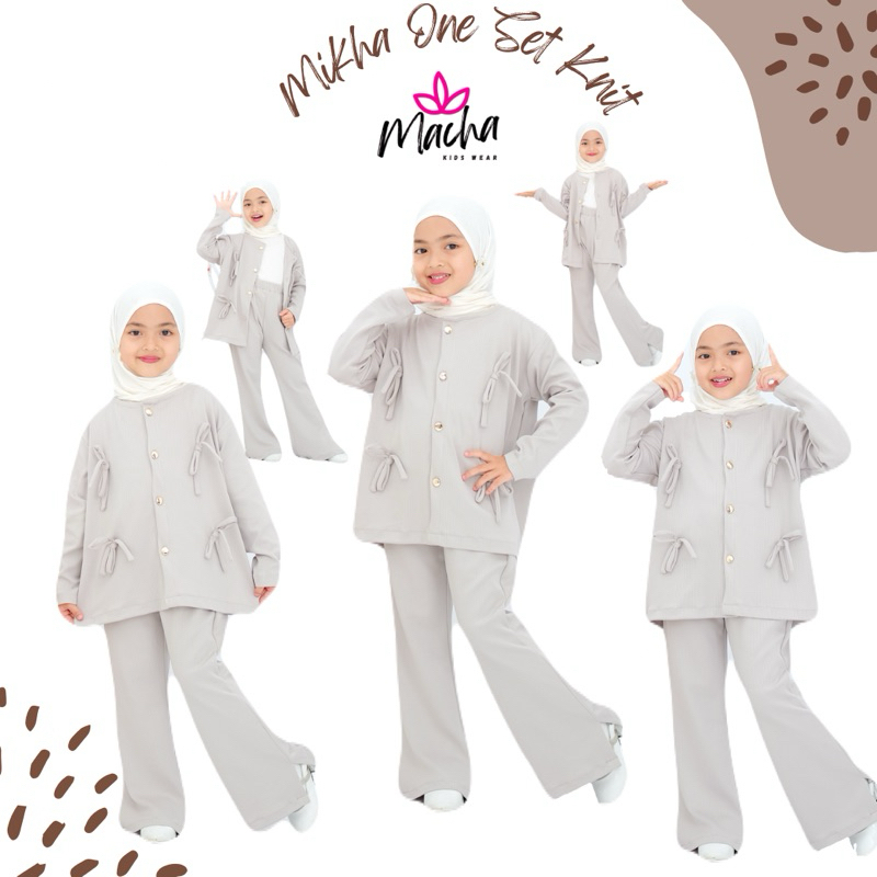 MACHA- MIKHA ONE SET KNIT HALUS ANAK PEREMPUAN