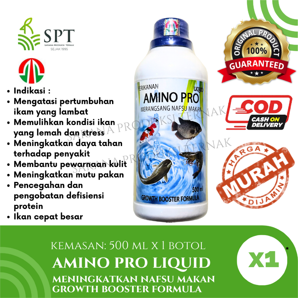 AMINO PRO LIQUID 1 liter 1000 ml 250 ml 500 ml PERIKANAN IKAN NAFSU MAKAN ASAM AMINO VITAMIN IKAN KO