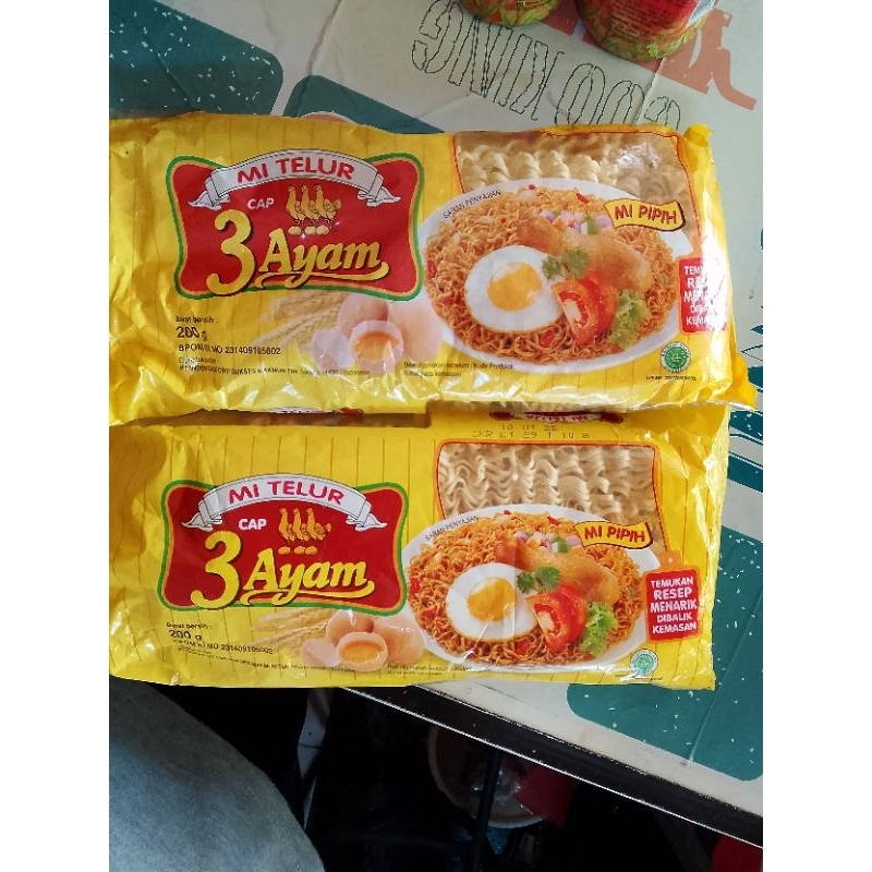 

Mie Telur Cap 3Ayam 1Pcs isi 3Keping