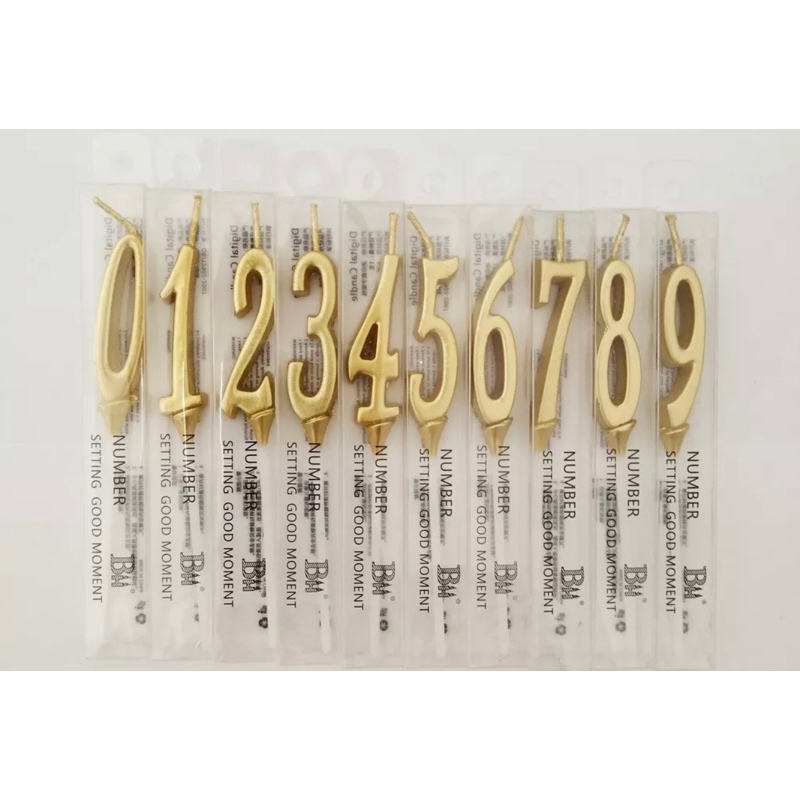 New lilin angka mini  glamor gold silver rose gold