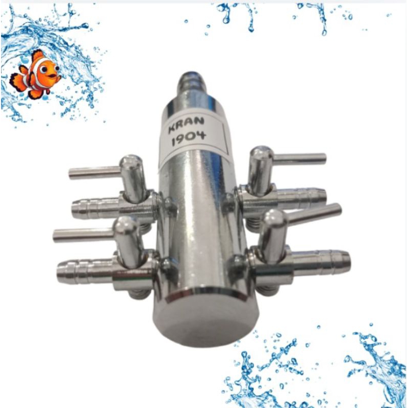 KRAN AERATOR STAINLESS 2 || 4 OUTPUT KRAN ANGIN KRAN PEMBAGI UDARA AIRPUMP AQUARIUM