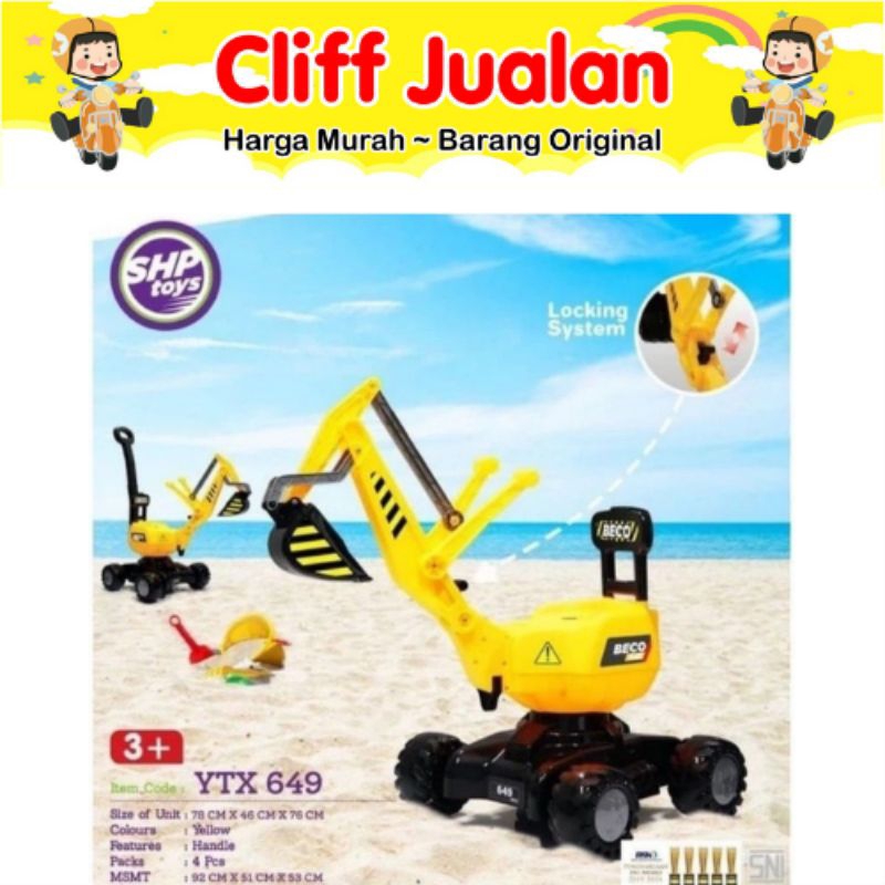 CLIFF JUALAN MAINAN ANAK BISA DINAIKI TRUK BEGO/ TRUK KERUK/ MAINAN EXCAVATOR SHP YTX 649/ SBS 712/ 