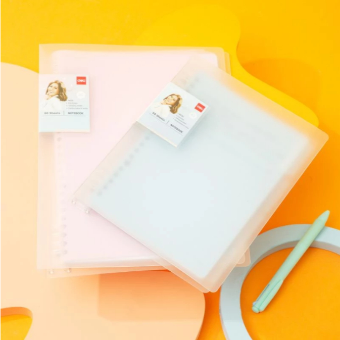 

DELI X AGNEZ MO Deli Loose Leaf Notebook Binder Buku Catatan A5/B5 Ring Plastik Ringan Gratis Isi
