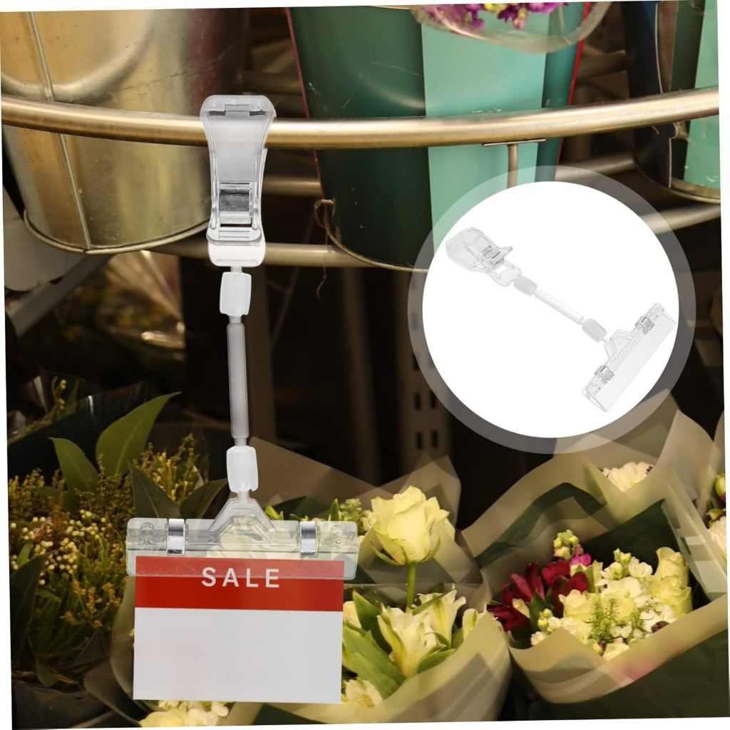 

10 Pcs Pengait Label Transparan, Cocok untuk Rak Label Harga, Rak Promosi Akrilik, Rak Label Clip