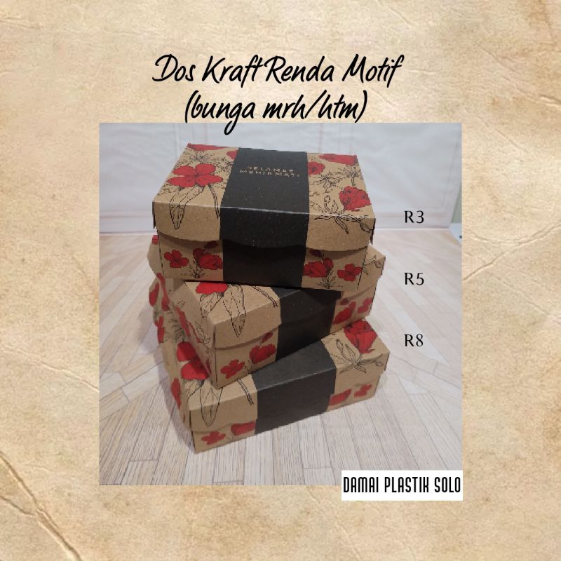 

(10lbr) Dos Makan Kraft Renda Motif (Bunga merah hitam, model slep2an)