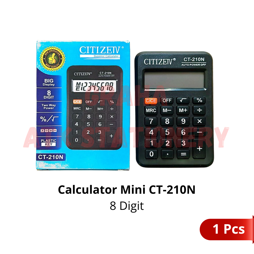 

[1 Pcs] Calculator Mini 8 Digit CT-210N / Kalkulator Mini 8 Digit CT-210N
