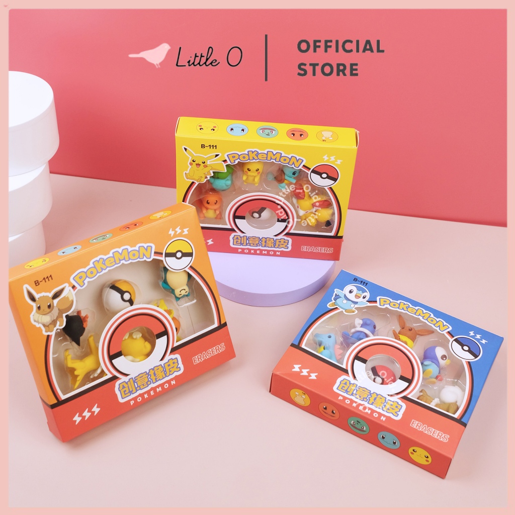 

Penghapus Pensil Karakter Pokemon Penghapus Set Pikachu 6in1 Penghapus Karet Eraser Set Cute