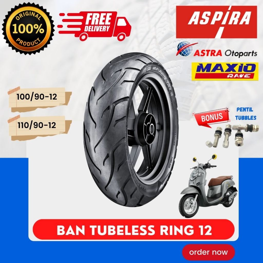 Neo [READY COD] BAN ASPIRA TUBELESS MAXIO RAVE RING 12 100/90-12 110/90-12 / BAN LUAR SCOPPY RING 12