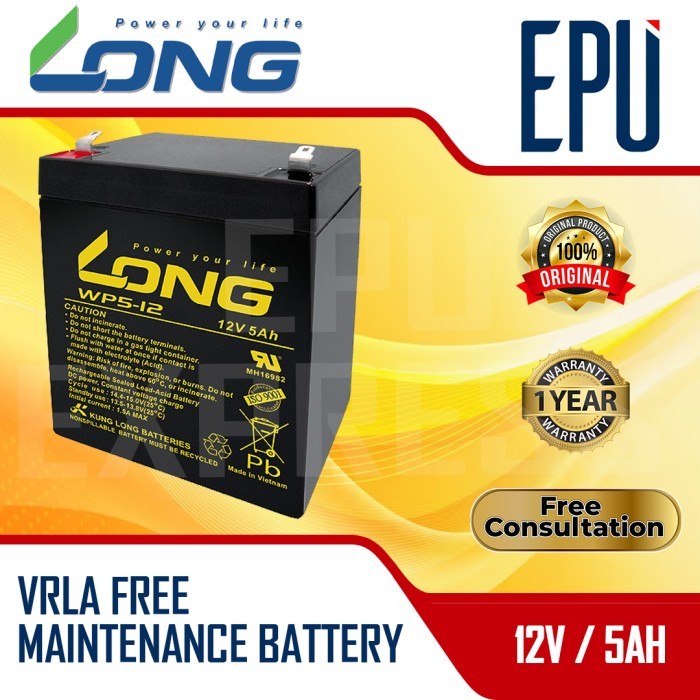 Aki UPS Long 12V 5AH Aki APC Baterai UPS Battery Aki Kering Batere VRLA Aki Long