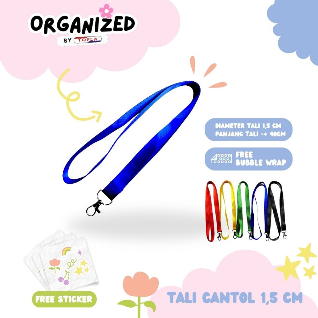

Tali Cantol 1.5 Cm tali id card lanyard dengan cantolan Topla