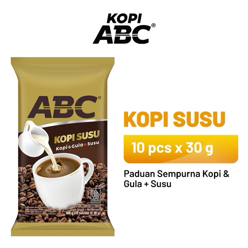 

Kopi ABC | Kopi Susu | kopi & Gula + Susu renceng isi 10 sachet