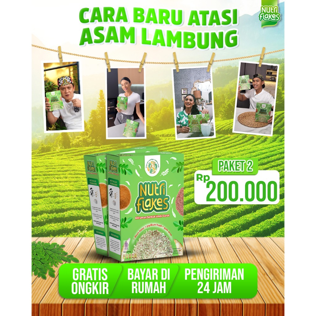 

2 Box Nutriflakes – Sereal Umbi Garut Atasi Maag & Gerd | Resmi, Halal, Aman Untuk Lambung