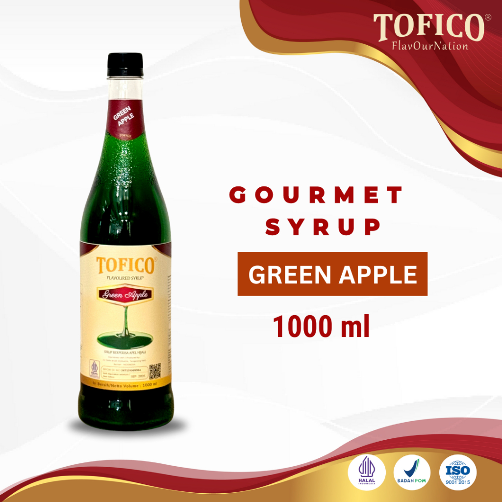 

Syrup Green Apple Tofico / Sirup Rasa Apel Hijau Premium 1 Liter / Tofico Syrup Official