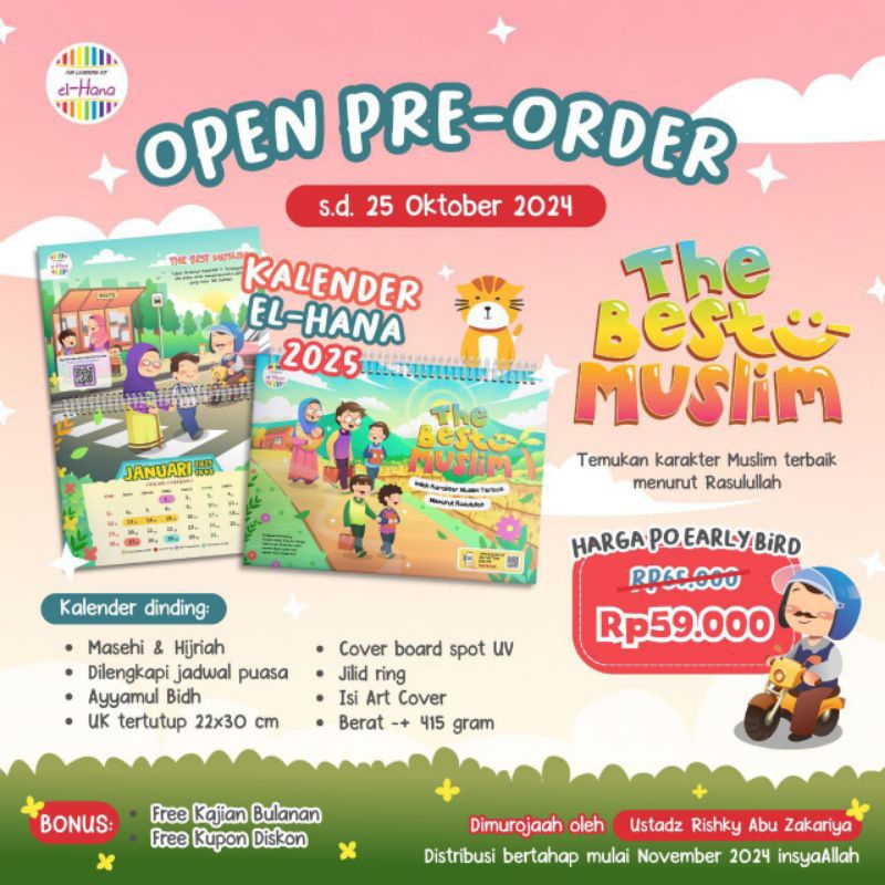 

Kalender Anak | Kalender Dinding Tahun 2025 | The Best Muslim | el-Hana