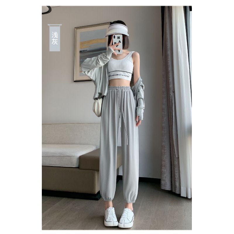 Celamis kulot Sweatpants Wanita model serut Korea kekinian terbaru
