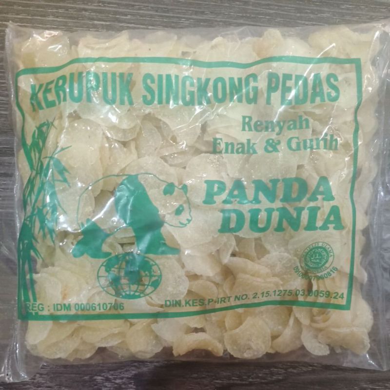 

Kerupuk Singkong Pedas Panda Dunia 400gram Halal MUI