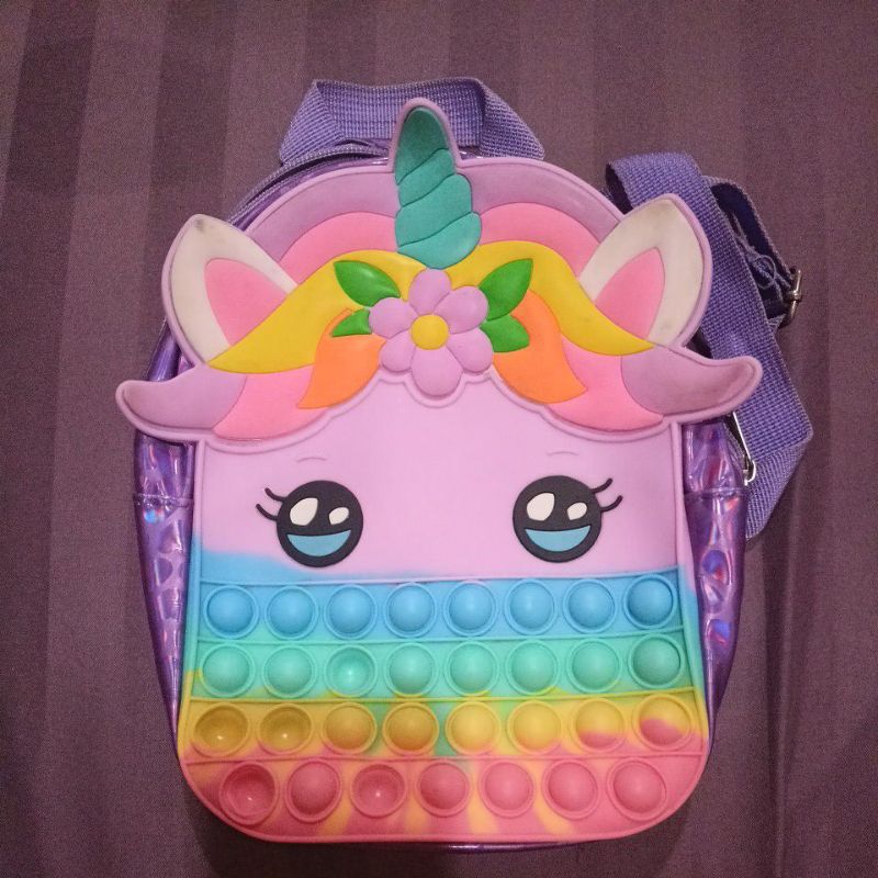 tas ransel unicorn pop it pop up pop tas anak lucu