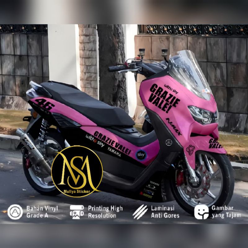 stiker decal nmax new 2022 pink full body variasi grazie vale