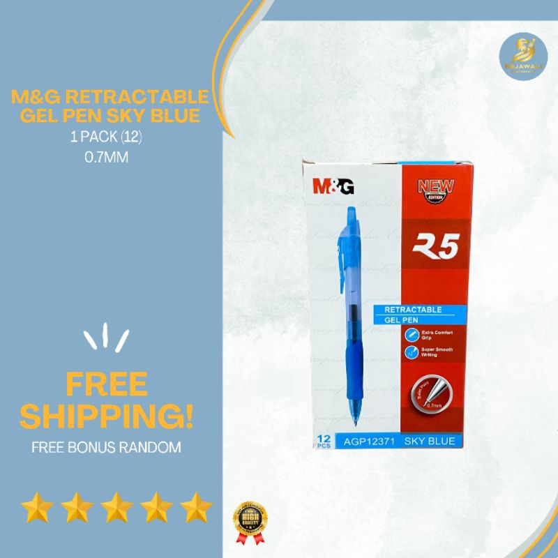 

M&G Rectable Gel Pen Sky Blue/ 1 Pack (12)/ HARGA TERJANGKAU KUALITAS TERBAIK!/ FREE BONUS RANDOM!