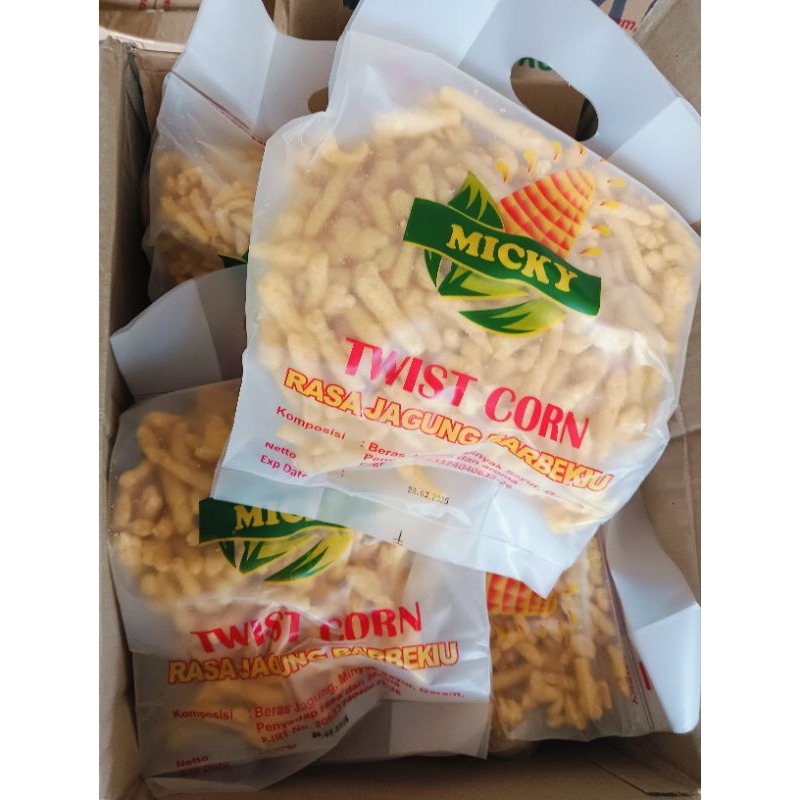 

Twist corn mickey kemasan 1 dus ( isi 10 )