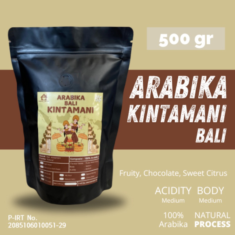 

Kopi Arabika Kintamani Roasted Bean / Biji / Bubuk 500 gram